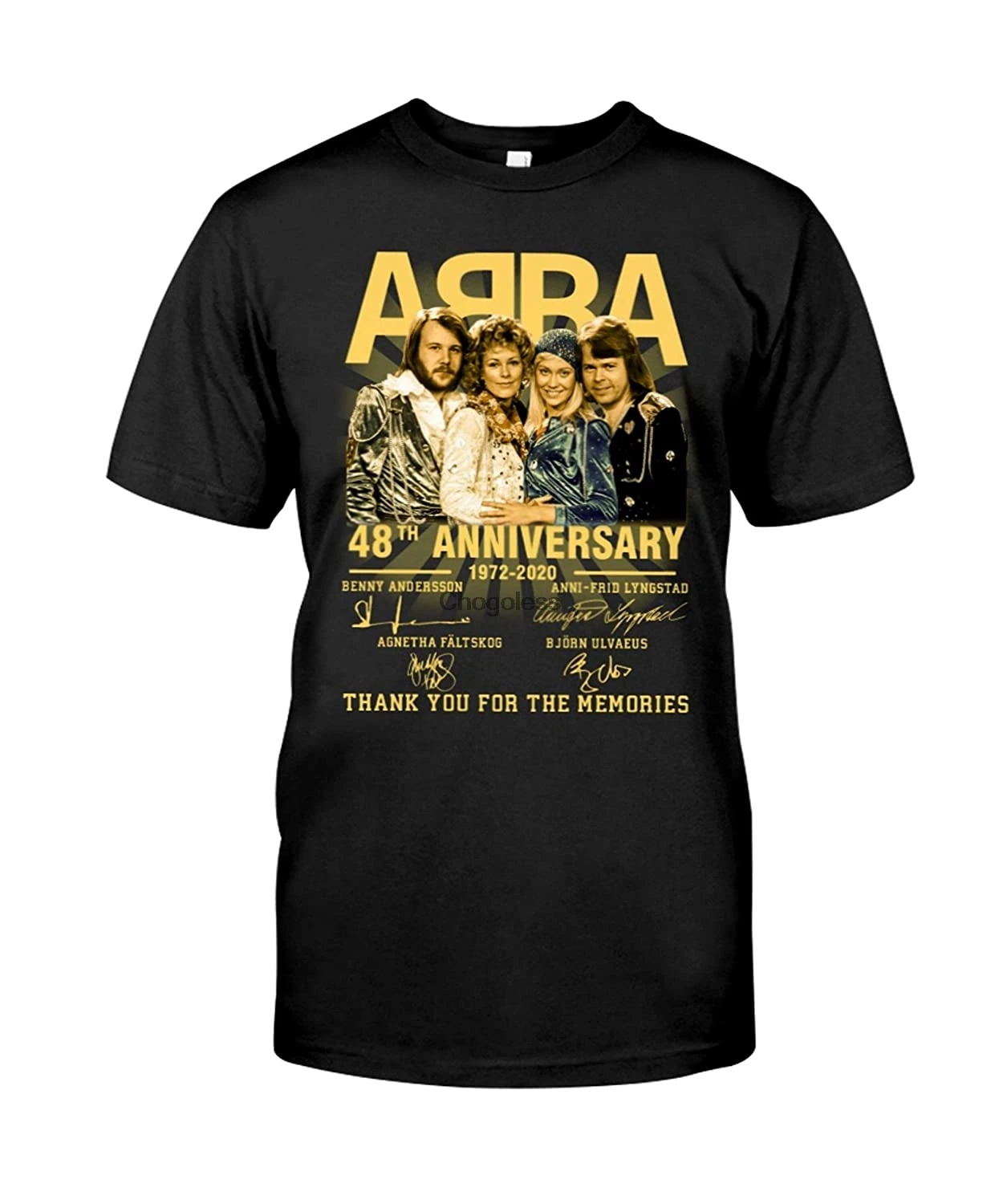 Футболки ABBA Music Band 48-й годовщины с подписью для мужчин и женщин любителей музыки |