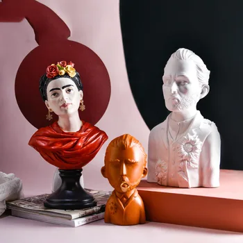 

NORDIC RESIN LUXURY VAN GOGH HEAD ART DECORATION LIVINGROOM HOME SCULPTURE CRAFTS OFFICE CLUB STATUE FIGURINES GIRL HEART GIFTS