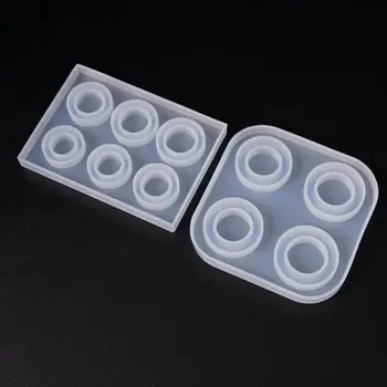 

4/6 Grid DIY Handmade Rings Shape Silicone Epoxy Mold UV Resin Moulds Pendant Tools Jewelry Making PXPB