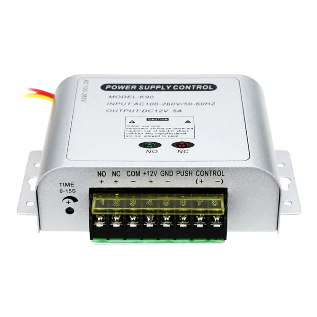 Mini AC 100-260V Access Control Power Supply Controller DC 12V 5A Access Control Time Delay Power Adapter 4