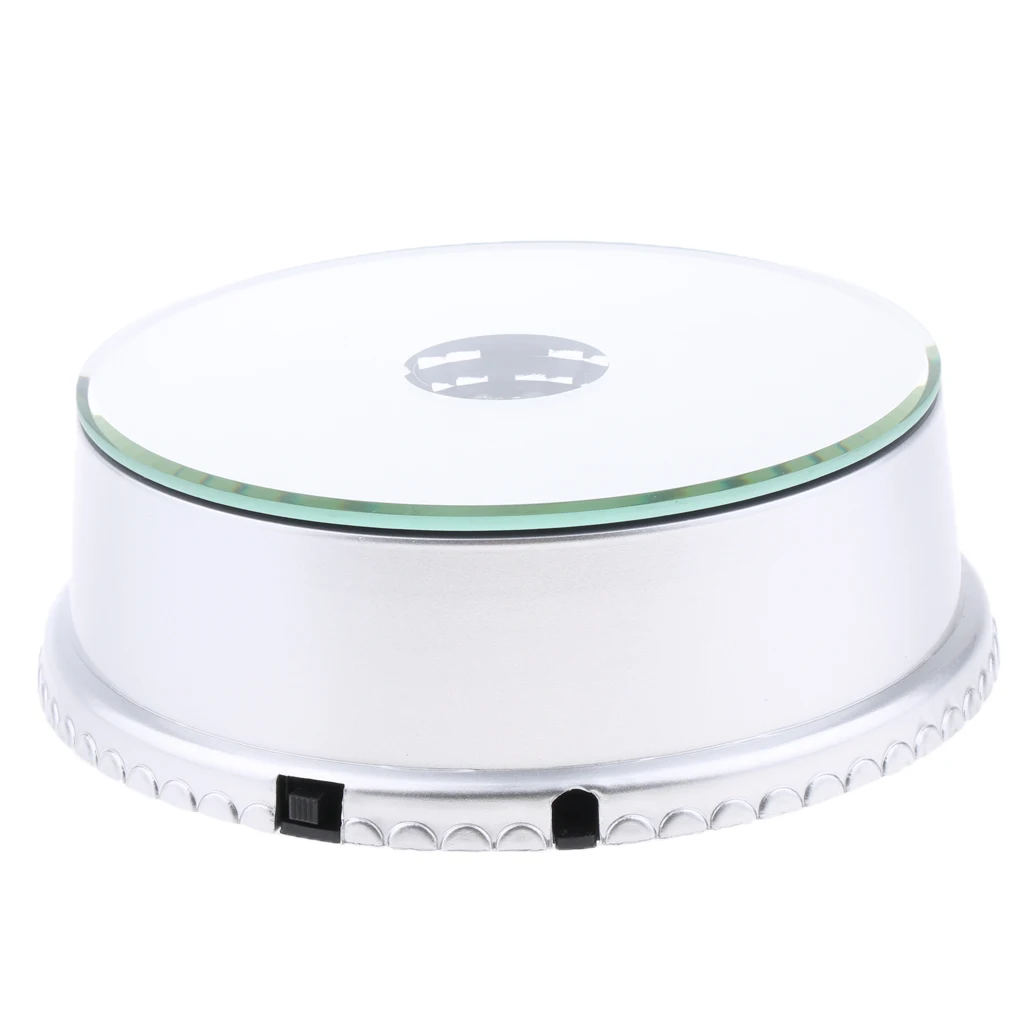 Stable Tempered Glass Mirrored Display Base ABS Electric Rotating Turntable