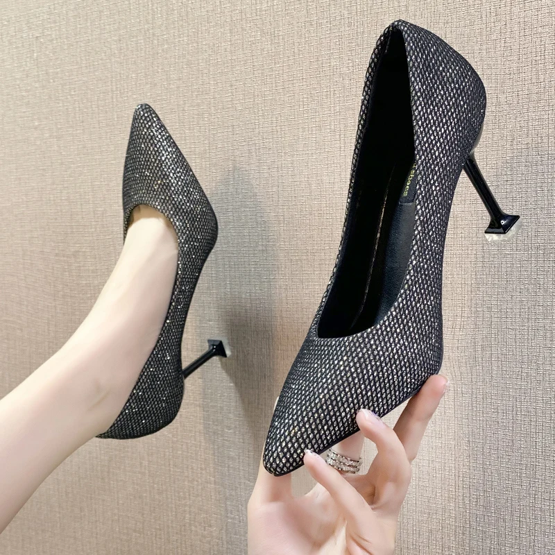 

2020 New Spring Women Pumps High Thin Heel Pointed Toe Sexy Ladies Shoes Female Concise Elegant High-heeled shoes W37-59