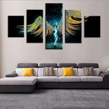 

Art Pictures HD Printed Home Decor Posters Framework 5 Panel Final Angel Oil Painting on Canvas Living Room Wall