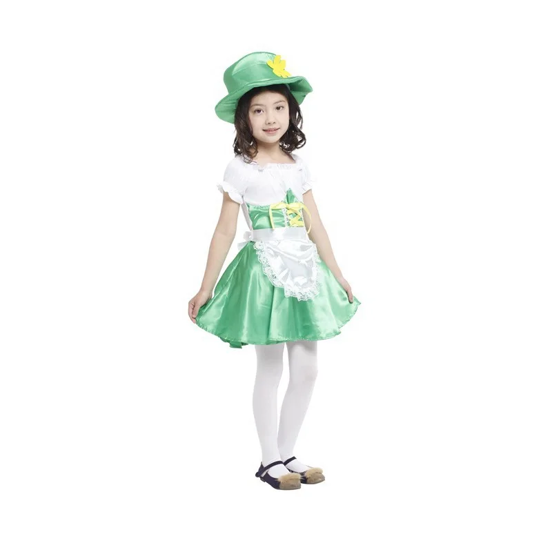 Leprechaun Halloween Costume Green Dress Cosplay Girls Child Kids Onesie Source Characters Carnival Performance Fancy hot | Тематическая