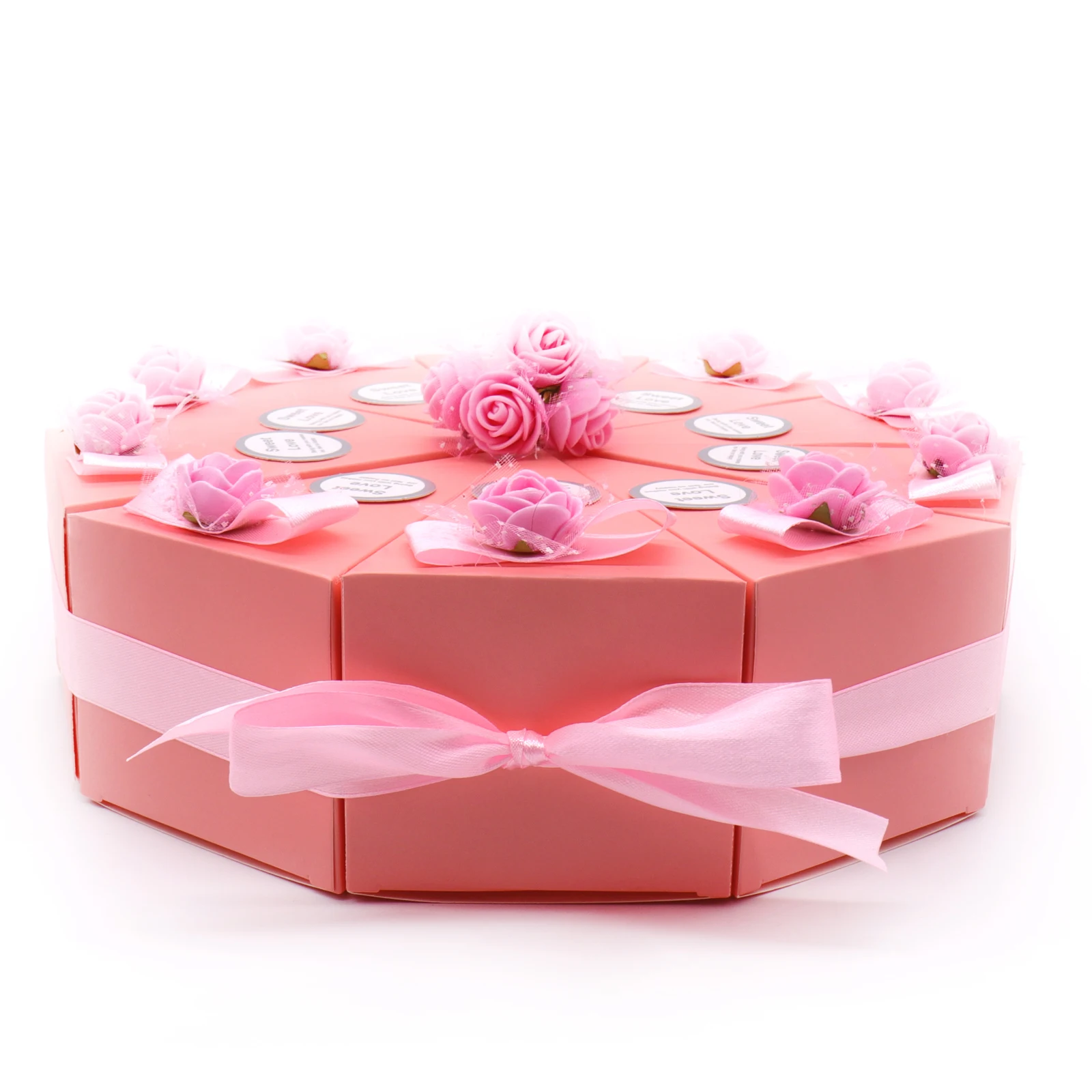 

DIY Cake Shape Birthday Decoration 10 Piece/Set Candy Box With Flowers For Wedding Party Favors Creative Gift Paper Box