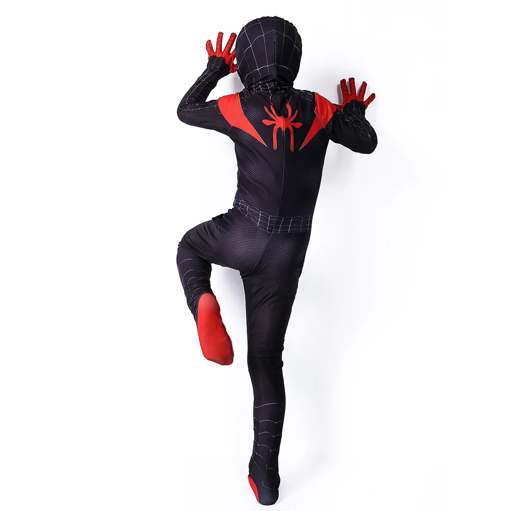 Детский Spider-man с пауком, стихами, Майлзом Моралесом, карнавальный костюм, костюм Человека-паука, Детский 3d костюм зентай, косплей, комбинезон, боди