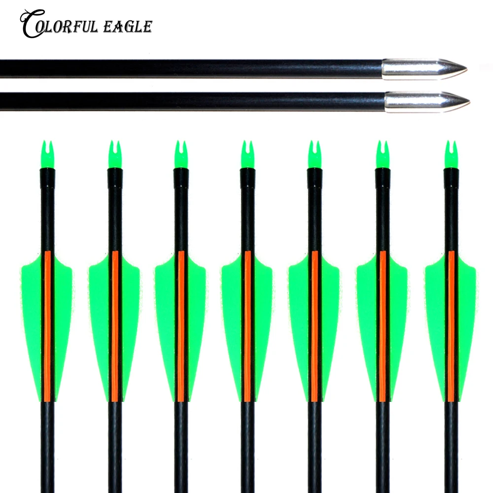 6/12/24PCS 31.5"30"29"28" Fiberglass Arrow 3" Vane Archery Target