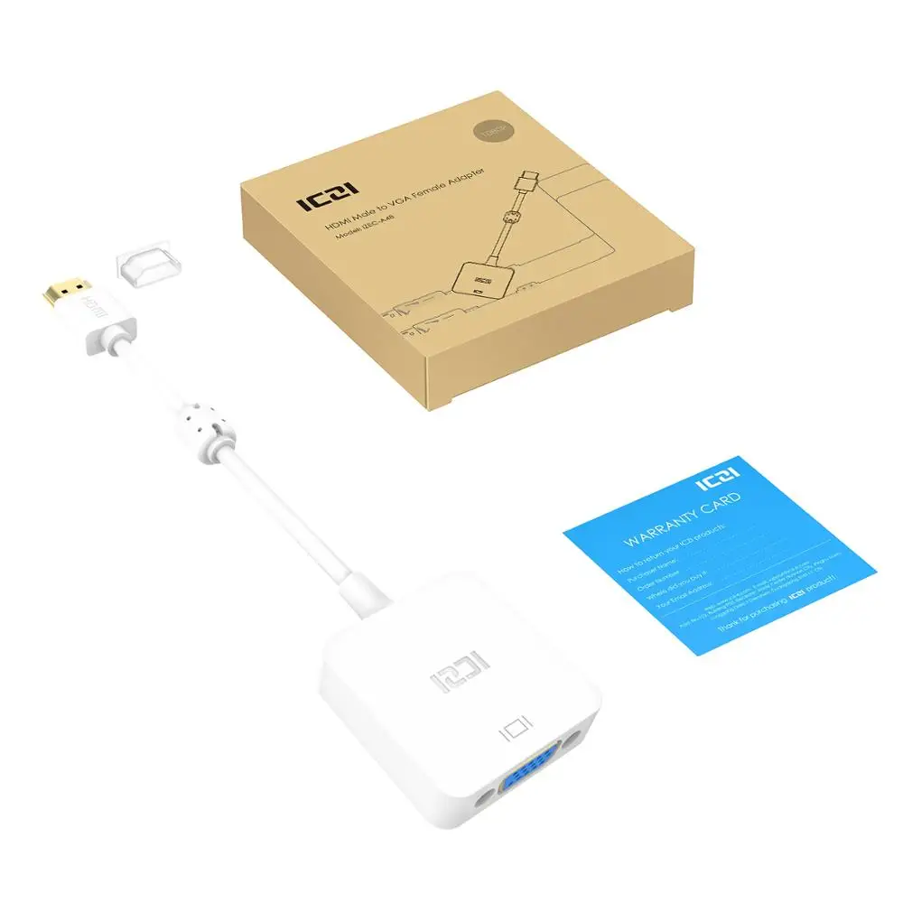 ICZI HDMI к VGA адаптер Позолоченный разъем конвертер 1080P для мониторы ноутбуков