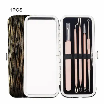 

Stainless Steel Acne Needle Artifact Acne Needle With Large Mirror Acne Blackhead remover Tool 5 Piece Set