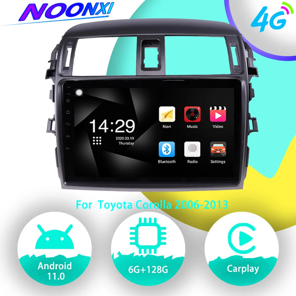 

128G Android 11 Car Radio GPS Navigation For Toyota Corolla 2006-2013 Multimedia Video Player RDS Autoradio No 2 Din Head Unit