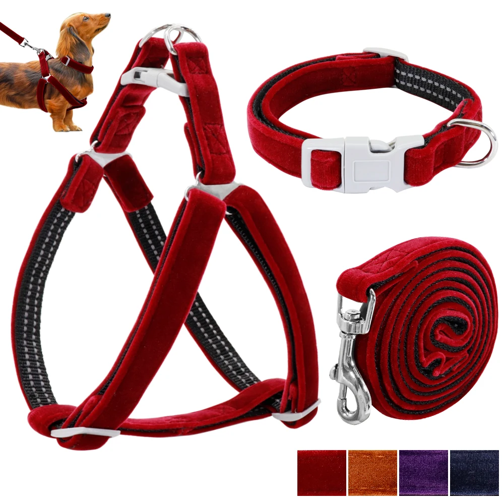 Collar ajustable para perro, conjunto correa, chaleco reflectante suave para cachorros, collares de nailon para mascotas pequeñas y medianas, Chihuahua| Arneses| -