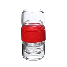 Офисный цветочный чай высокого боросиликатного стекла открытый портативный прозрачный дорожный чайник термостойкий автомобильный набор для чая фильтр