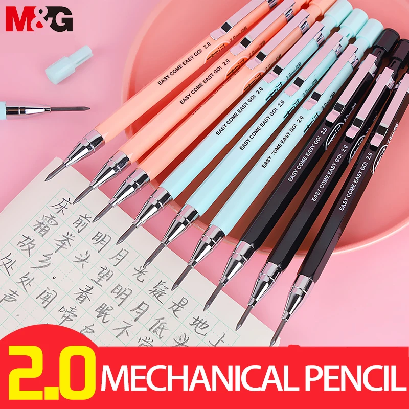 2Pcs 2.0mm Creative Mechanical Pencil with 40pcs Free Refills 2B Kawaii Pencils For Writing Sketch Painting Kids School Supplies 2pcs set toilet seat top fix seat hinge hole fixings well nut screws rubber back to wall toilet cover screw cover plate supplies