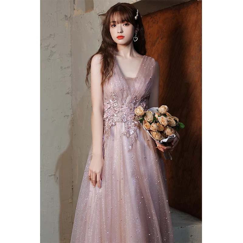 

Robe de soiree 2024 Sexy V-Neck Beading Long Evening Dresses Elegant Lace Vestido de festa Wedding Banquet Party Prom dresses