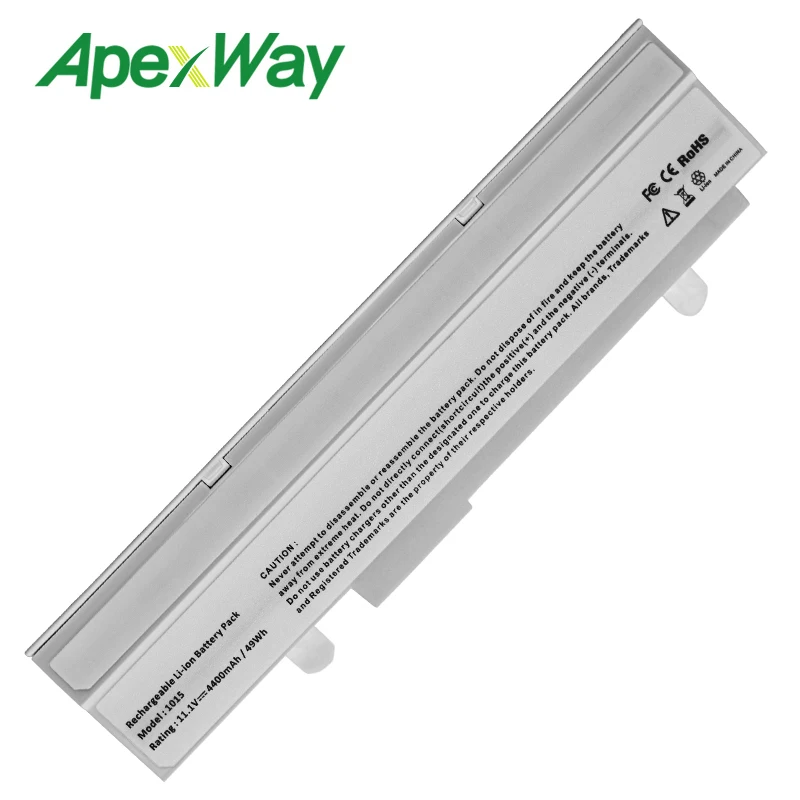Apexway белый 4400 мАч аккумулятор для ноутбука Asus Eee PC 1215N 1011 VX6 1015B 1015PE 1011B 1011BX 1011C 1015P 1015T 1015PN 1016P