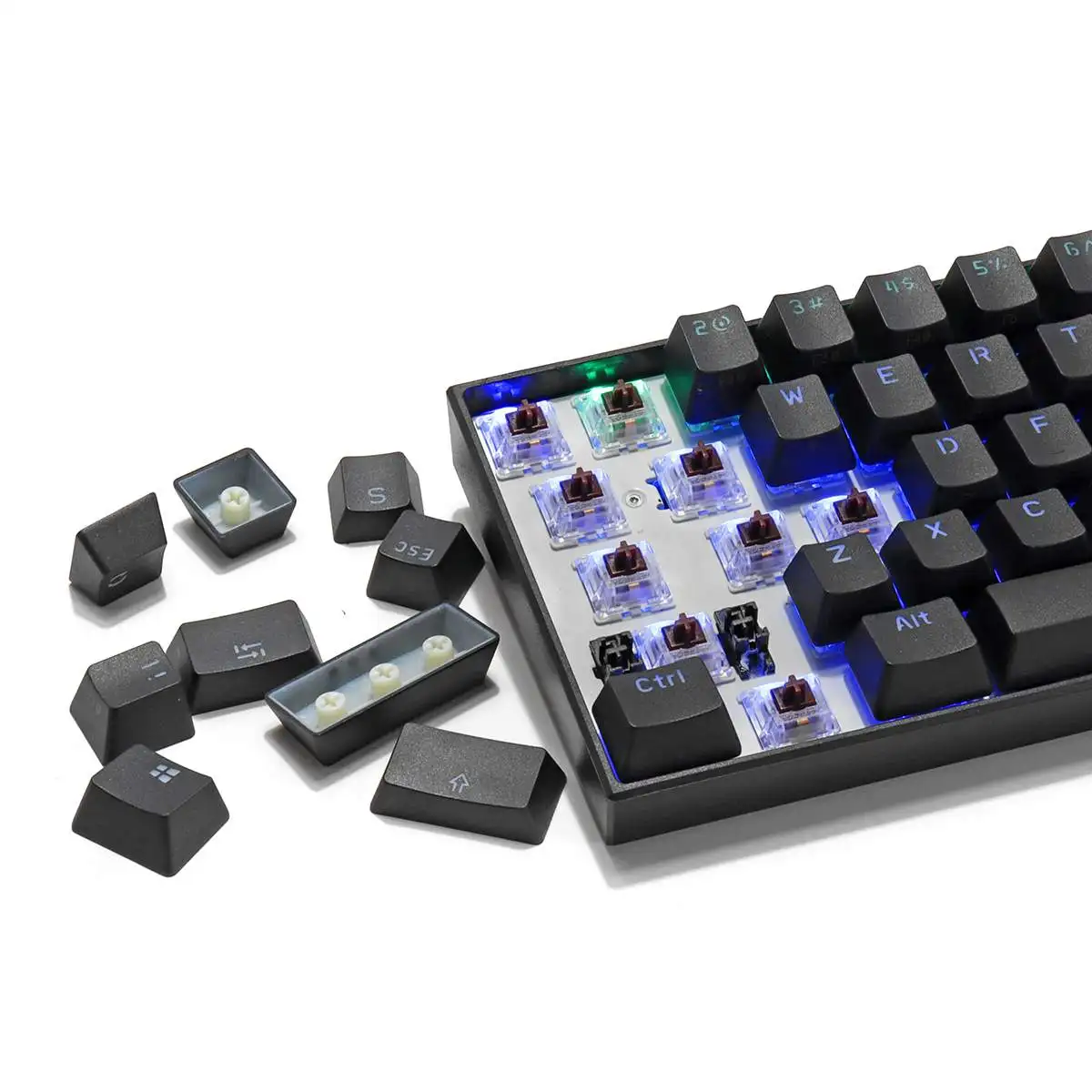 Anne Pro 2 клавиатура bluetooth 4,0 type-C 60% RGB 61 клавиша Механическая игровая клавиатура красный синий коричневый переключатель Gateron
