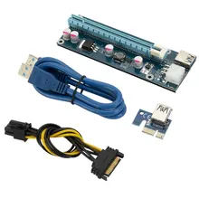 

Chipal Pcie Card Extender Pcie Card Extender VER006/C Pci-e 1x To 16x Riser Sata Usb 3.0 Power For Graphics