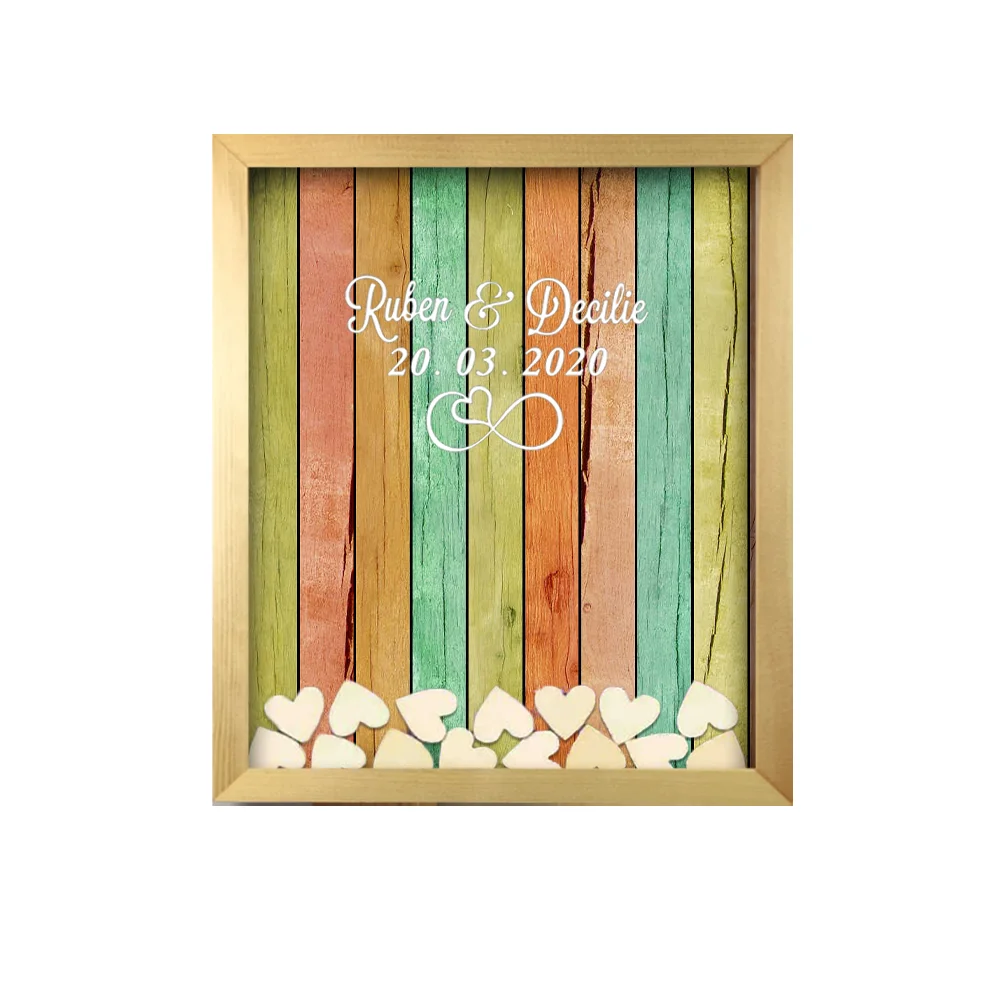 rustic frame Заказное пожелание свадебное оформление коробки деревенский Сладкий Свадебный Гостевая книга сердце Drop box Винтаж 3D Гостевая книга деревянная рамка - Цвет: rustic frame