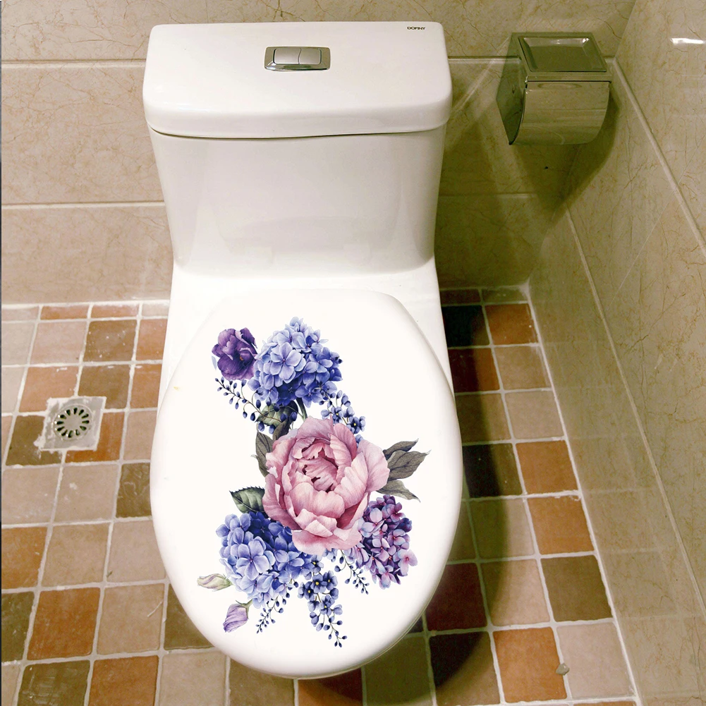 Colorful flower floral vine fridge wall sticker bathroom toilet refrigerator cupboard decor pvc wall decals diy art gift