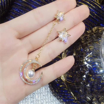 

Crystal Vintage Star Women Dangle Earrings Asymmetric Star Girl With Long Earrings For Women Drops Earrings Tassel Earrings