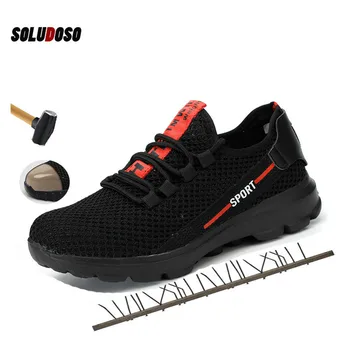 

Plus Size Men's Steel Toe Cap Protective Work Boots Shoes Outdoor Anti Smashing Shoes Men Puncture Proof Safety Shoes Sneakers
