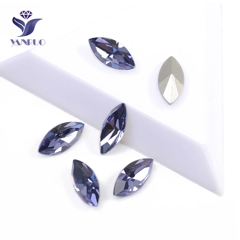 

YANRUO 4200 Navette, танзанит, стразы для рукоделия, для шитья, Кристаллы K9, стразы для рукоделия
