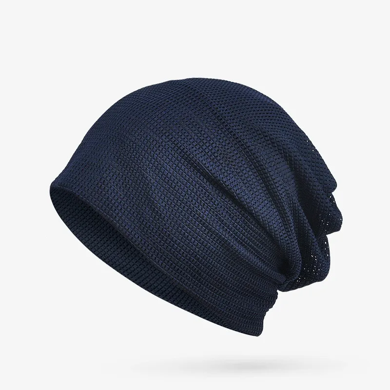 Summer Beanie Hat Women Men Unisex Solid Mesh Breathable Turban Hat Headwear Baggy Cap Headwrap Hariband Bonnet Femme Gorro embroidered beanies,cotton beanie,skullies beanies,fashion beanies