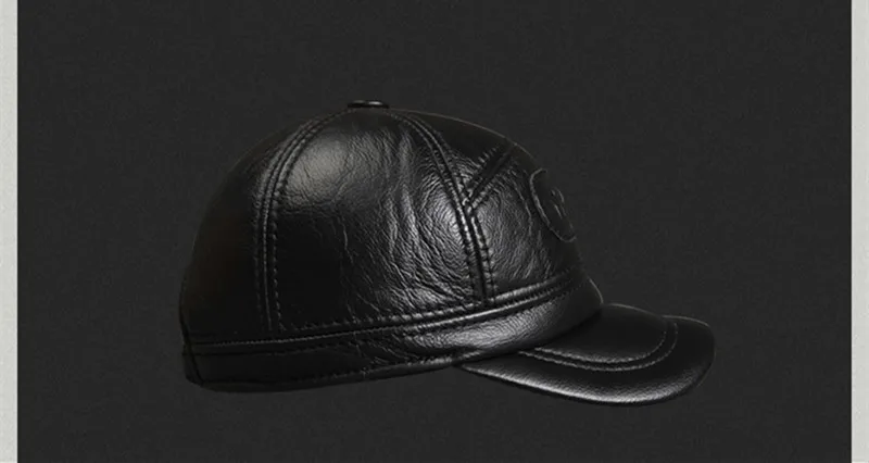SILOQIN шляпа из натуральной кожи зима первый слой воловья кожа Мужская бейсболка регулируемые наушники сохраняющие тепло мужская шапочка, бейсбол s