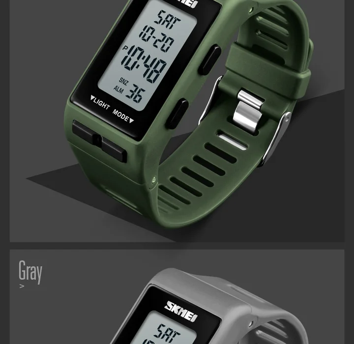 SKMEI Square Electronic Watch Women Men Digital Wristband Alarm Clock Life Waterproof Fashion Sport LED 12/24hour Clock 1362