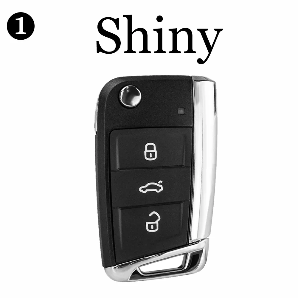 OkeyTech автомобильный брелок для V W Gollf MK7 Skoda Octavia Seat Golf 7 Polo Passat Mk2 Touran чехол, футляр для телефона HU66 Blade Блестящий металлический - Количество кнопок: Type 1