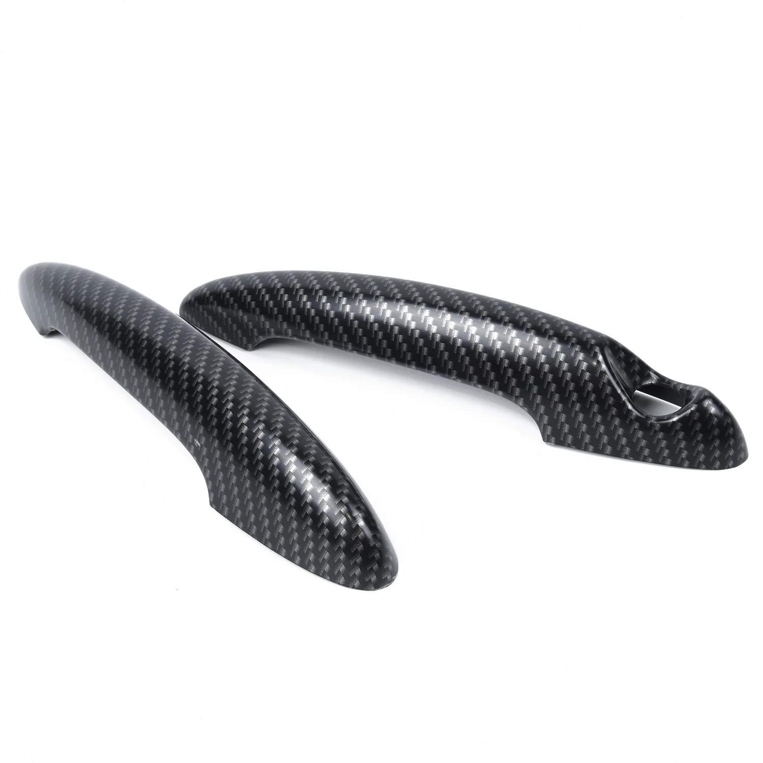 2* углеродное волокно эффект дверные ручки крышки для MINI Cooper S R50 R53 R55-R56