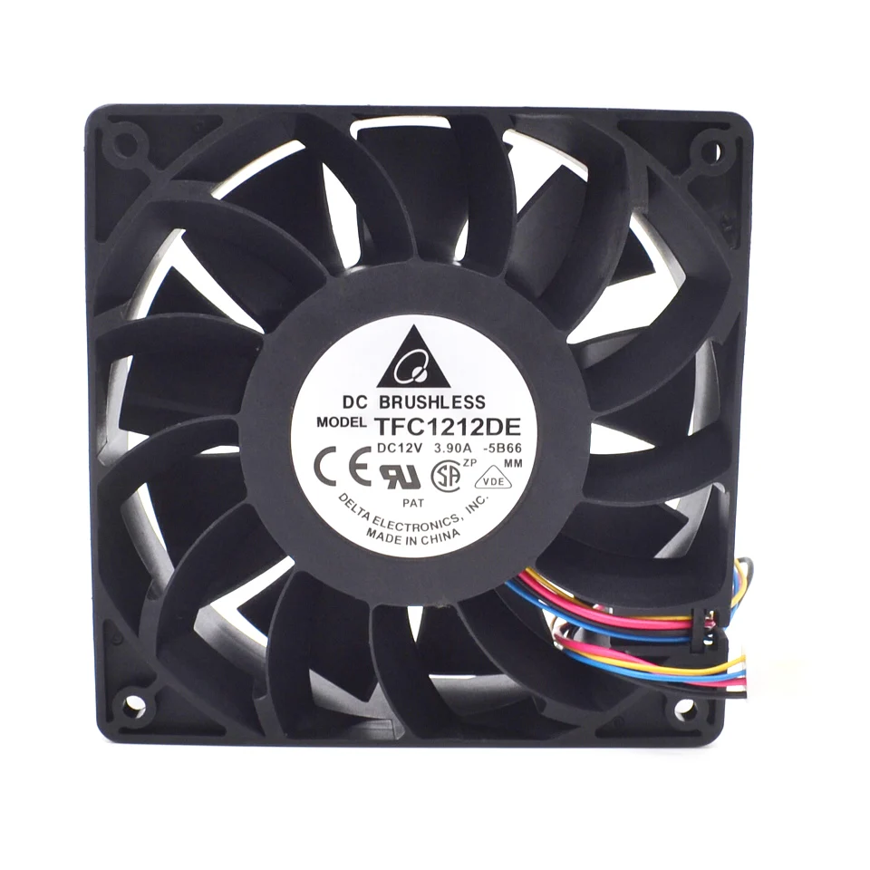 1 шт. TFC1212DE 120 мм DC 12 В 3.9A 5200 об/мин 252CFM для Биткоин Майнер мощный чехол сервера