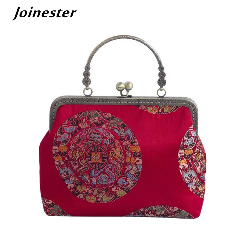 WomenEveningClutchBagChineseStyleKissLockFrameHandbagsforLadiesVintageBridalBags