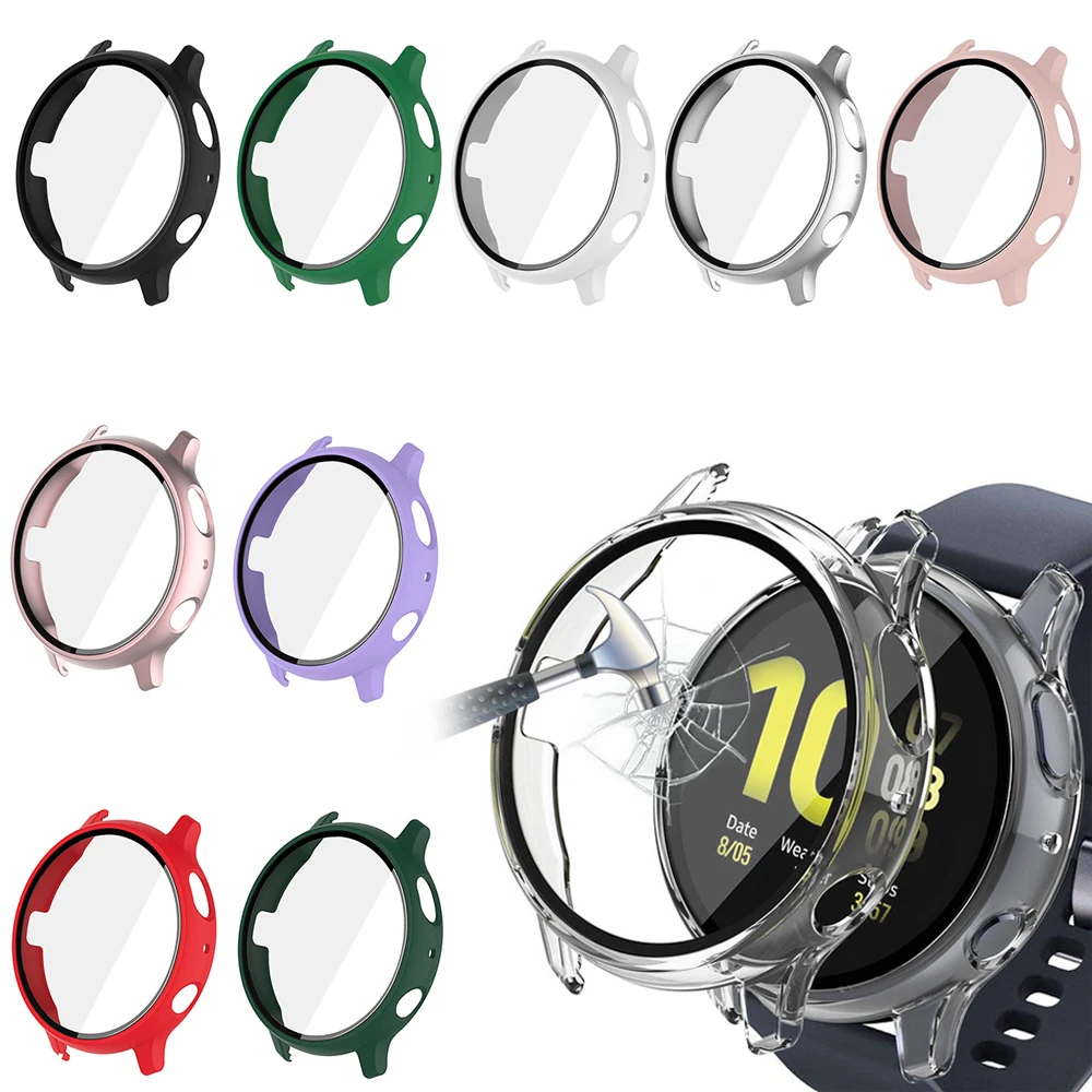 Etui + szkło do Samsung Galaxy Watch Active 2 44 mm 40 mm Osłona Akcesoria Zderzak Ochraniacz Pełne pokrycie Matowa ochrona ekranu