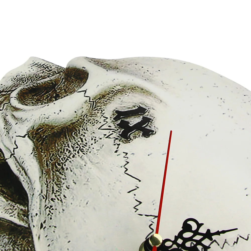 Готический череп голова 3D эффект печати акриловые настенные часы Tempore Mortis хранилище череп домашние украшения для Хэллоуина жуткий скелет часы