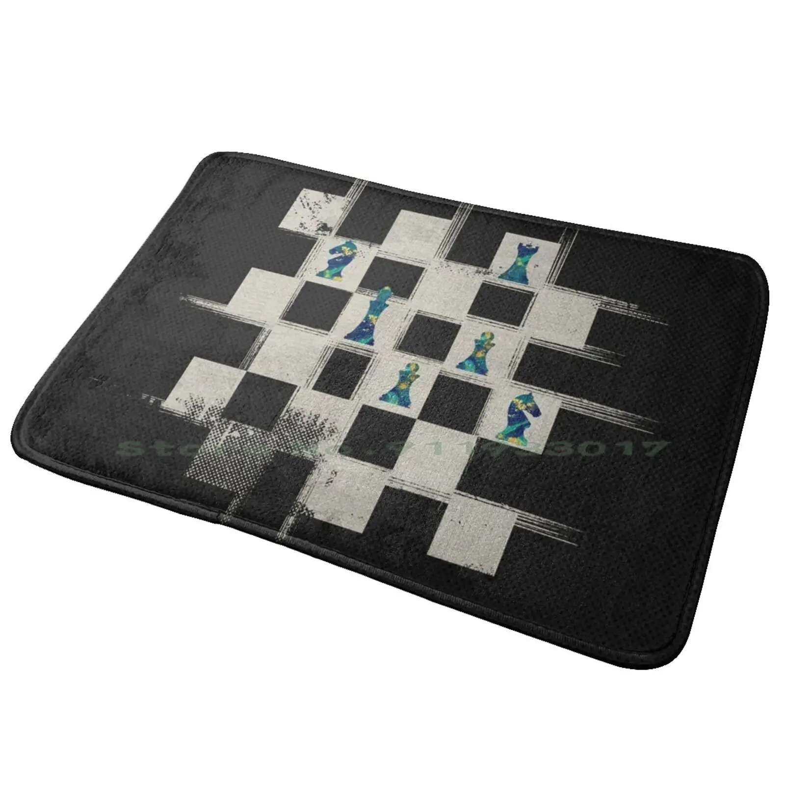 

Chessboard And Marble Chess Pieces Composition Entrance Door Mat Bath Mat Rug First Tooth Lost Tooth Cute Tooth Fairy Anti-Slip
