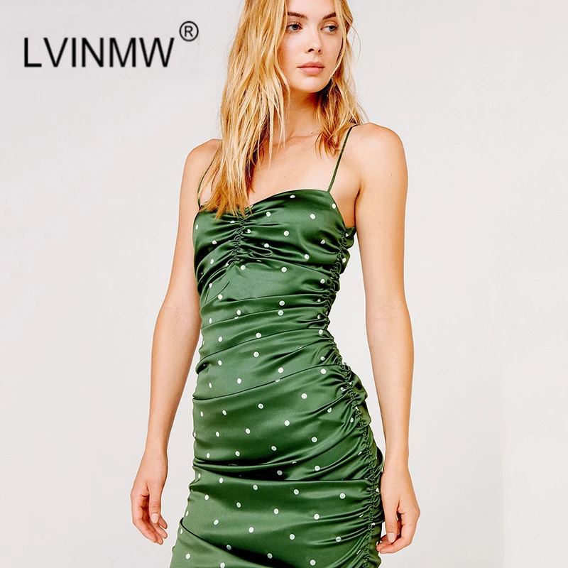 LVINMW модное сексуальное мини-платье без бретелек в горошек 2019 осеннее женское