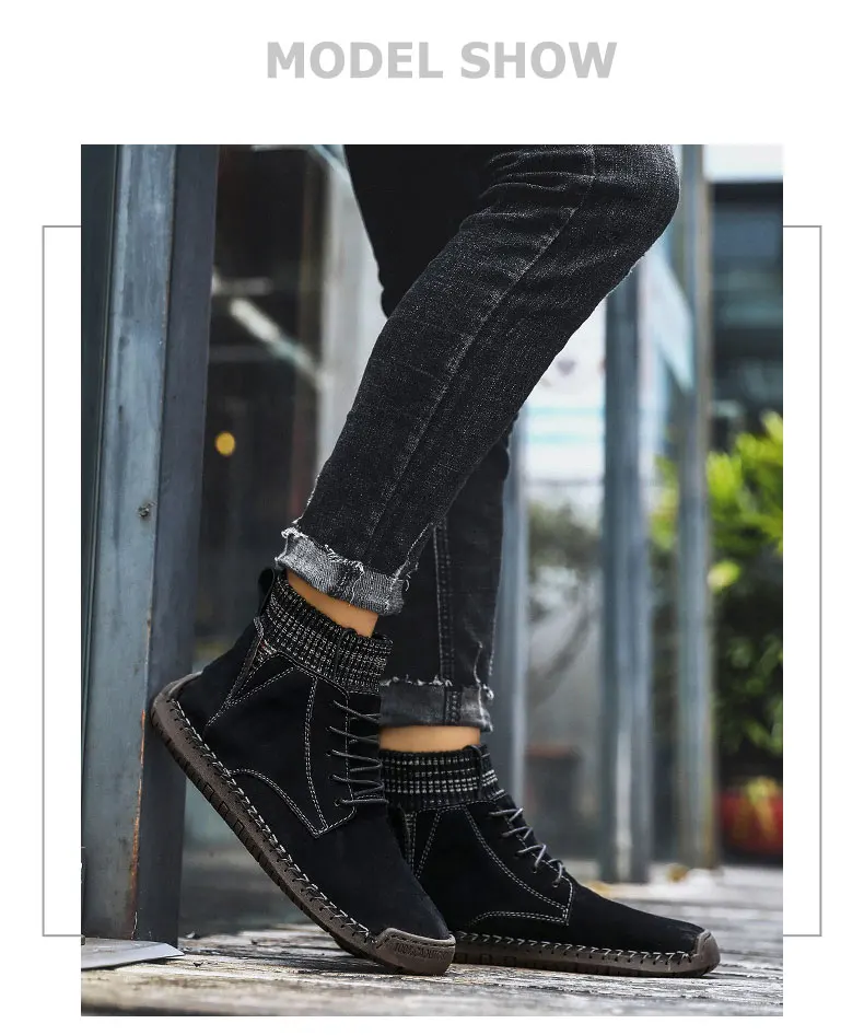 Новая мужская обувь зимние плюшевые кожаные резиновые сапоги мужские водонепроницаемые уличные теплые зимние сапоги Нескользящая рабочая обувь на шнуровке Большие размеры