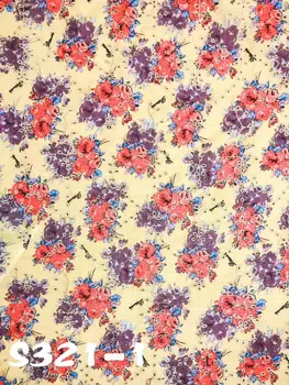 

newest style embroidery cotton lace fabric with printed mul ti color flower JOY-31562 french style lace for ladies dress
