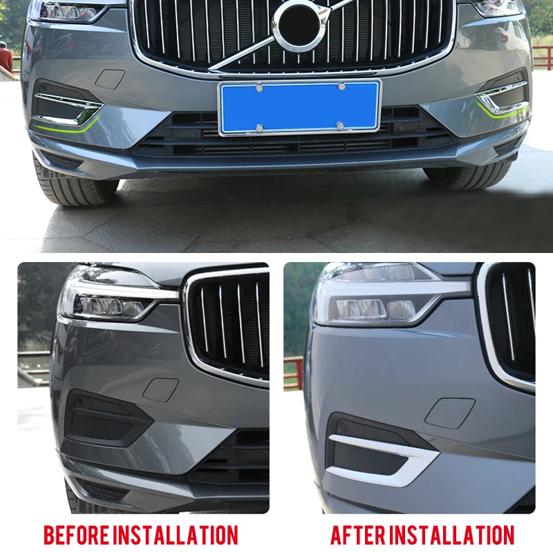 Для Volvo XC60- ABS хромированный передний противотуманный светильник, декоративная накладка, 2 шт., автомобильные аксессуары