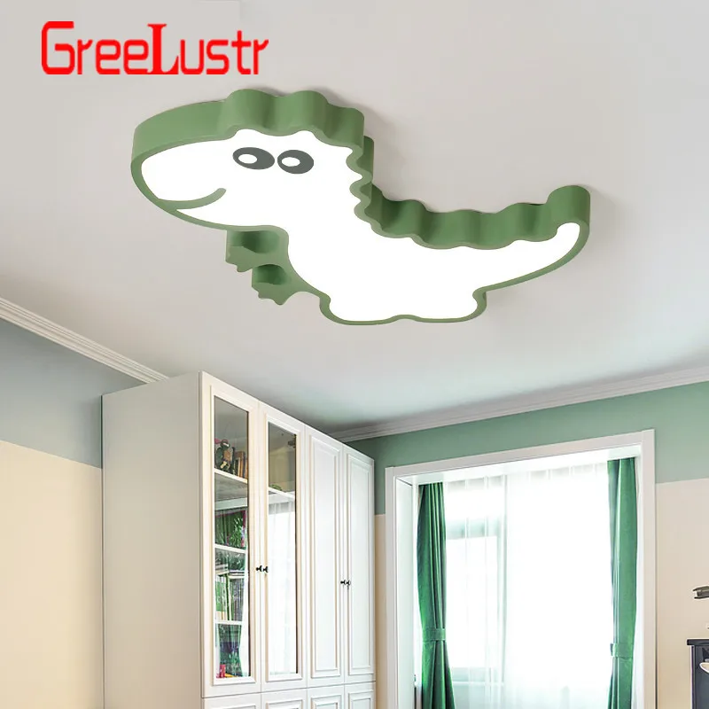 

Ceiling Lights for Kids Bedroom Cartoon dinosaur Boys Girls Ceiling Lamp Green White pink Modern LED Ceiling Lights Lamp