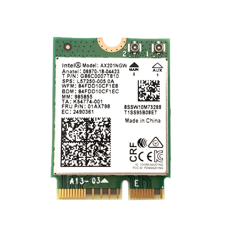 Intel Wi-Fi 6 AX201 Bluetooth 5,0 Двухдиапазонная 2,4G/5G беспроводная NGFF Кнопка E CNVi Wifi карта AX201NGW 2,4 ГГц/5 ГГц 802.11ac/ax - Цвет: Белый