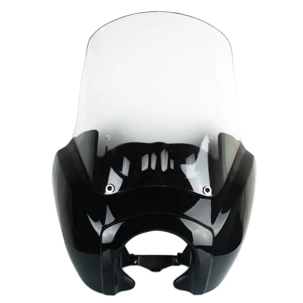 Gloss Black Clear Фара мотоцикла 1" Лобовое стекло Передняя обтекатель Крышка аппаратный комплект для Harley Dyna FXDXT T-Sport HD - Цвет: Gloss Black Clear