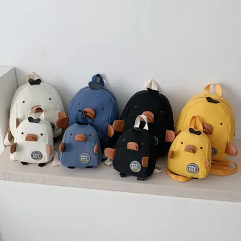 

Korean-style New Style Cute CHILDREN'S School Bags Kindergarten Primary School Backpacking 3-9 Years Cartoon Solid Color Simple
