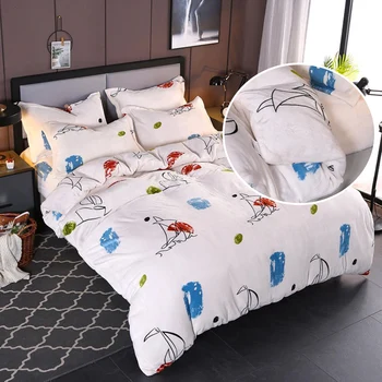 

YanTing Home Textile 190g Printed Flannel Fleece 100% Microfiber Fabric Bedding Set Quilt Covers Spring Autumn winter Keep Warm