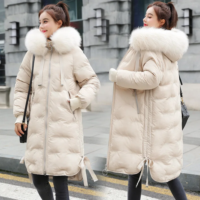 

2019 New Style down Jacket Cotton-padded Clothes Women's Korean-style Long over-the-Knee Cotton-padded Jacket Winter Coat Loose-