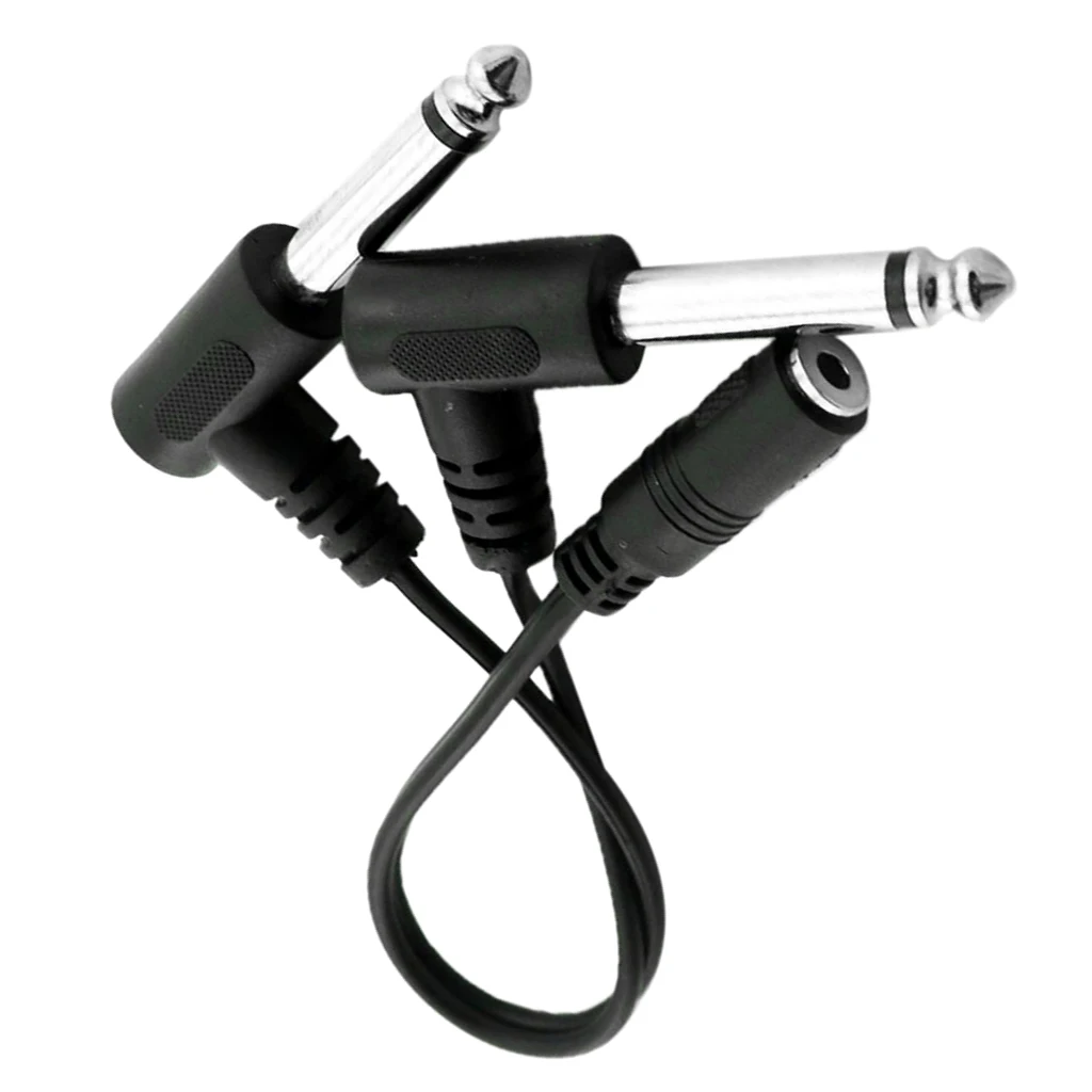 3.5mm (Mini) 1/8 TRS Stereo Female to 2 Dual 1/4 Inch 6.35mm Mono TS Male Y Splitter Cable 20cm/8inch