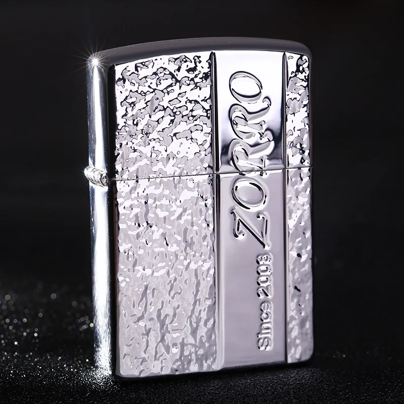 Керосиновая Зажигалка Зорро Зажигалка латунная металлическая медная масляная Зажигалка бензиновая Зажигалка для сигарет ручной работы аксессуары для курения гаджеты для мужчин - Цвет: Silver 1