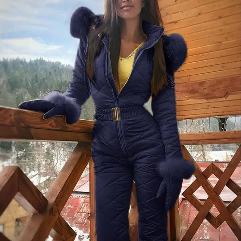 4 Colors S-XXXL Women Jumpsuit Breathable Snowboard Jacket Skiing Suits Pant Sets Warm Bodysuits Outdoor Snow Suits