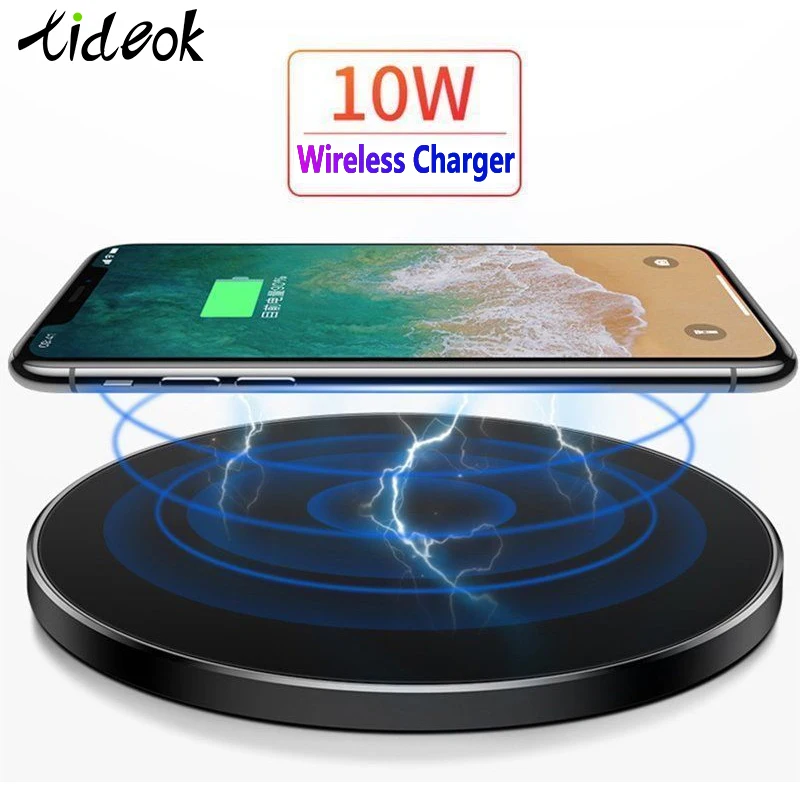 

10W Qi Wireless Charger for Samsung S9 S10+ Note 9 8 Mirror Wireless Charging Pad 7.5W for iPhone X/XS Max XR 8 Plu